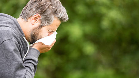 Man sneezing